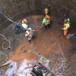 engineers on leak prevention project